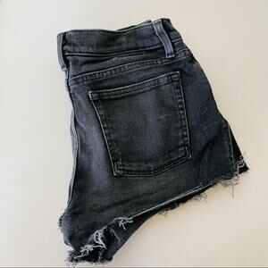 UO BDG Washed Black Distressed CutOff Denim Mini Jean Shorts Mid High Rise 28